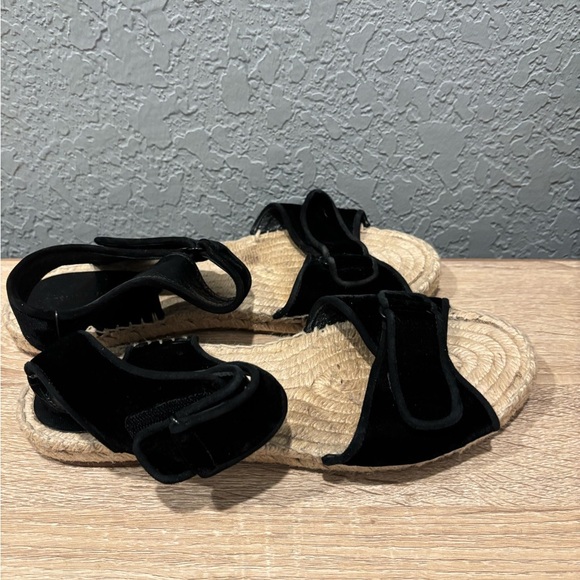 Celine Black Velvet Velcro Strap Espadrille - Picture 4 of 8